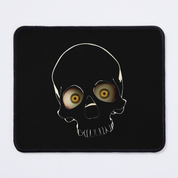 Item preview, Minimalist Skull Silhouette with Glowing Amber Eyes - Dark Surreal Horror Vector designed and sold by GrimNest.