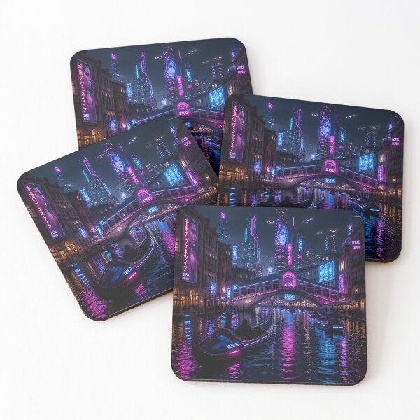 Item preview, Venice 2150 Cyberpunk Art | Neon Atlas Futuristic Venice Collection designed and sold by NSAstore.