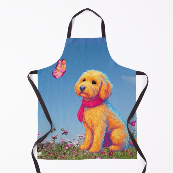 Item preview, Doodle and her butterfly in flower field designed and sold by Doodles Down South.