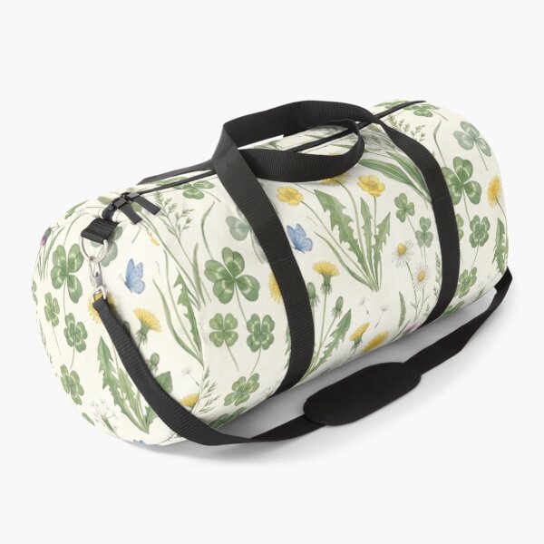 Item preview, Wildflower Meadow Four Leaf Clover Dandelion Yellow Cottagecore Pattern designed and sold by DreamyBrushArt.