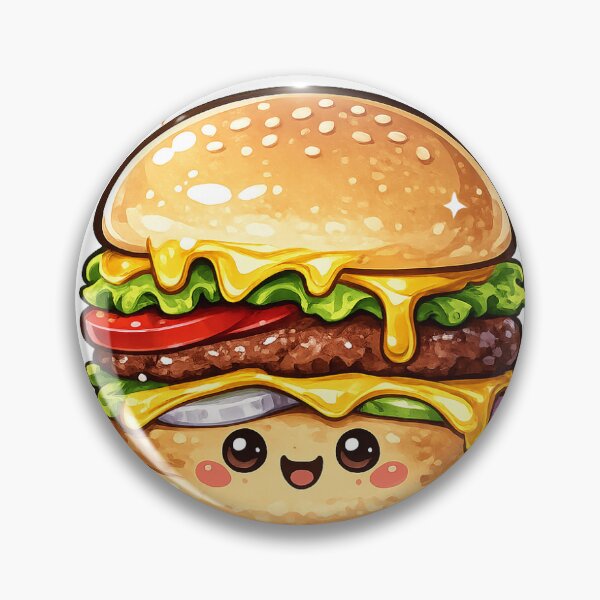 Item preview, Cute Kawaii Cheeseburger Sticker Design designed and sold by Raysprin.