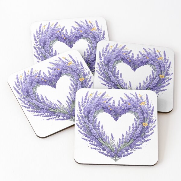 Artikelvorschau, Aquarellillustration eines lila-lavendelfarbenen Blumenherzens entworfen und verkauft von BetweenForms.