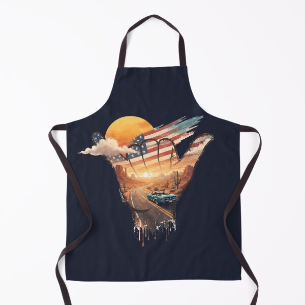 Item preview, USA Shaka Desert Road Trip American Flag designed and sold by MythicCotton.