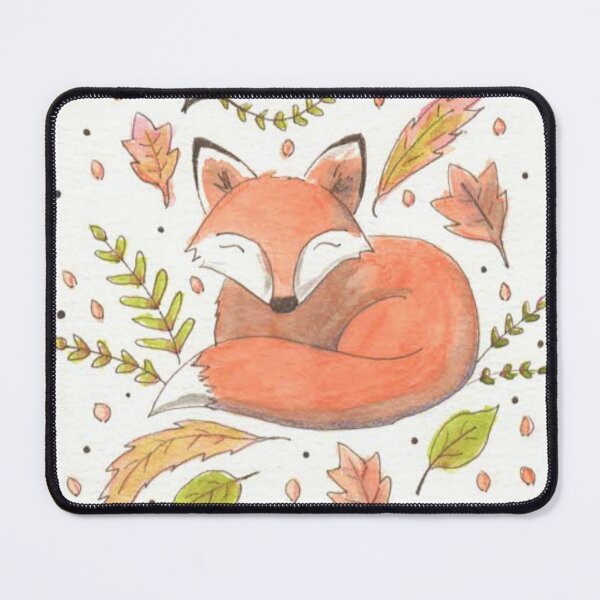 Item preview, Hand Drawn Watercolor Fox in Leaves designed and sold by MyCuriousMagpie.