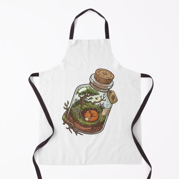 Item preview, Enchanted Forest Terrarium Fox Sticker | Cottagecore Nature Bottle Illustration | Whimsical Woodland Art designed and sold by Bhaskar Digital Art.