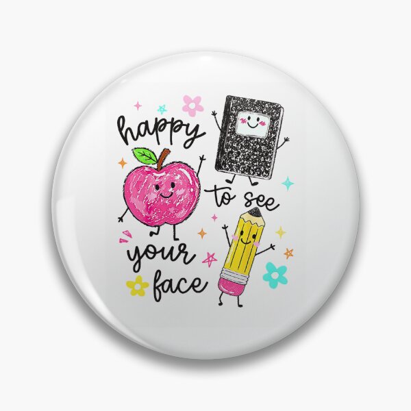Item preview, Happy To See Your Face Let's Learn And Grow Retro Teacher Back To School Doodle designed and sold by Rahamkshop.