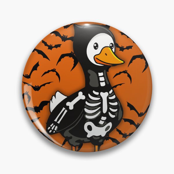 Item preview, A DUCK DRESSED AS A SKULL WITH BATS IN THE BACKGROUND designed and sold by roma252.