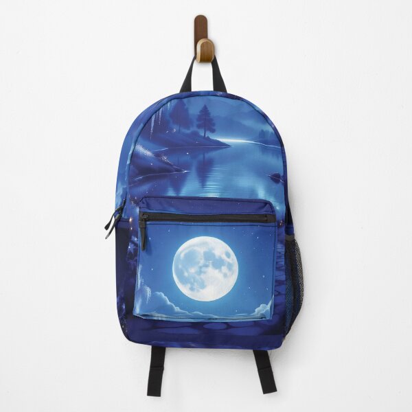 Item preview, Enchanted Moonlit Fantasy Landscape with Glowing Trees 1 designed and sold by Lucia Amaris Art.