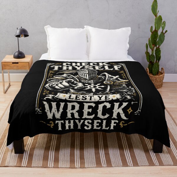 Item preview, Check Thyself Knight Medieval Wreck Thyself Humor designed and sold by AmazingPics001.