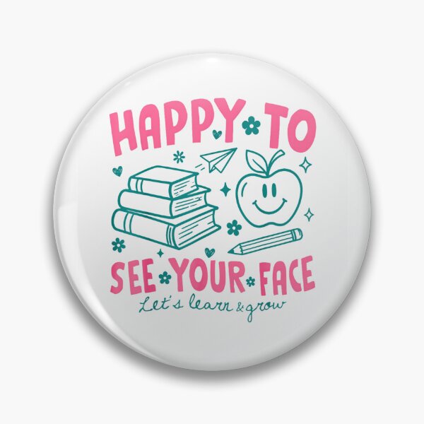 Item preview, Happy To See Your Face Let's Learn And Grow Retro Teacher Back To School Doodle designed and sold by Rahamkshop.
