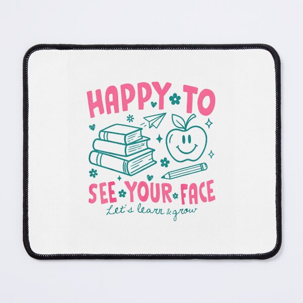 Item preview, Happy To See Your Face Let's Learn And Grow Retro Teacher Back To School Doodle designed and sold by Rahamkshop.