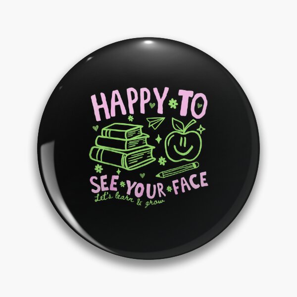Item preview, Happy To See Your Face Let's Learn And Grow Retro Teacher Back To School Doodle designed and sold by Rahamkshop.