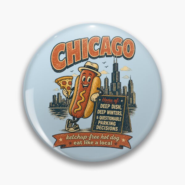 Item preview, Chicago Hot Dog Funny Vintage Retro City Design designed and sold by radiogalaxy.