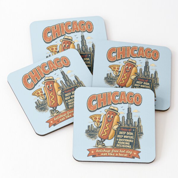 Item preview, Chicago Hot Dog Funny Vintage Retro City Design designed and sold by radiogalaxy.