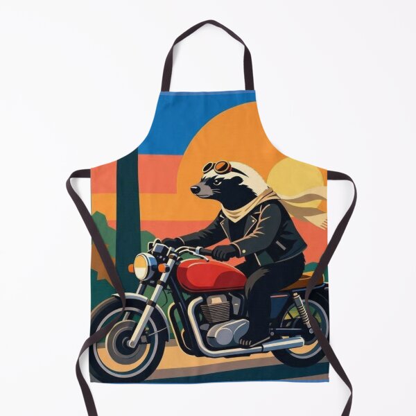 Item preview, Biker Badger – Whimsical Sunset Ride Art designed and sold by Dogandesighn.