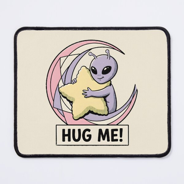 Item preview, Hug Me Cute Alien Hugging Star Pillow Retro Pastel Graphic designed and sold by DuckOddity.