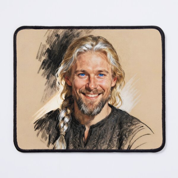 Item preview, Charcoal and Pastel Portrait of a Nordic Man 1 designed and sold by Lucia Amaris Art.