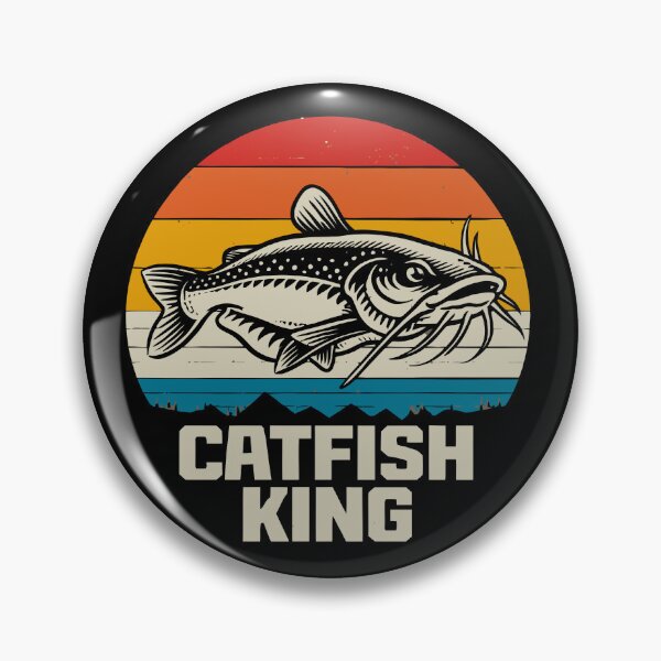 Item preview, Catfish King - Retro Vintage Fishing Sunset Art designed and sold by BendyBeasts.