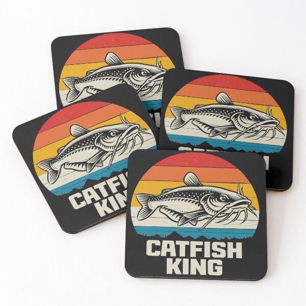 Item preview, Catfish King - Retro Vintage Fishing Sunset Art designed and sold by BendyBeasts.