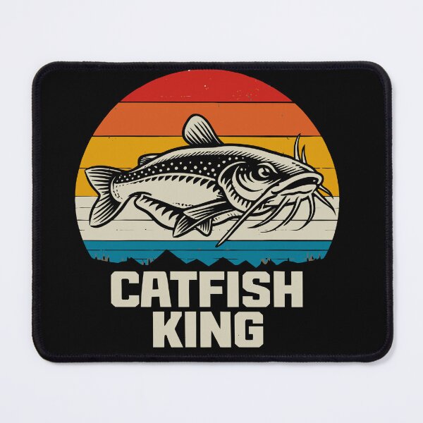 Item preview, Catfish King - Retro Vintage Fishing Sunset Art designed and sold by BendyBeasts.