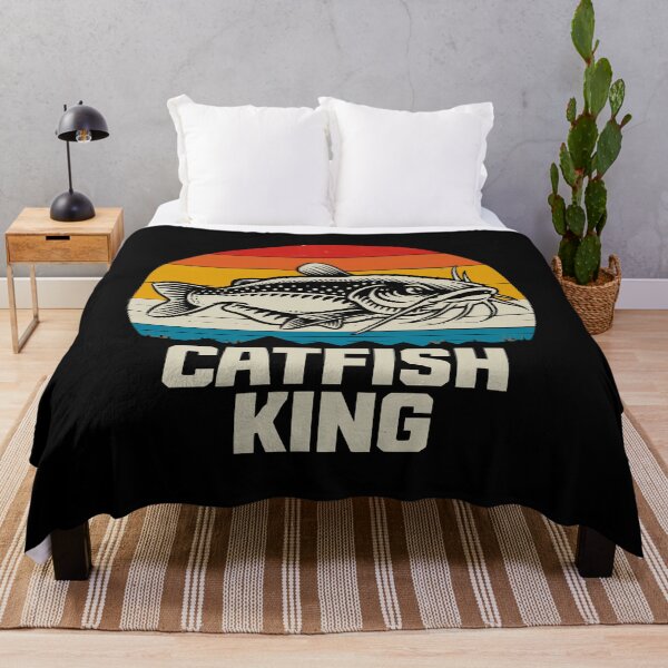 Item preview, Catfish King - Retro Vintage Fishing Sunset Art designed and sold by BendyBeasts.