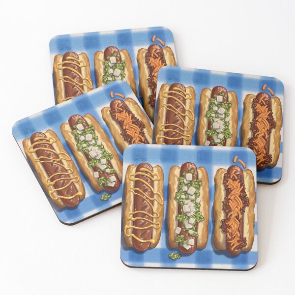 Item preview, Hot Dogs on Gingham designed and sold by emilyhattonillu.