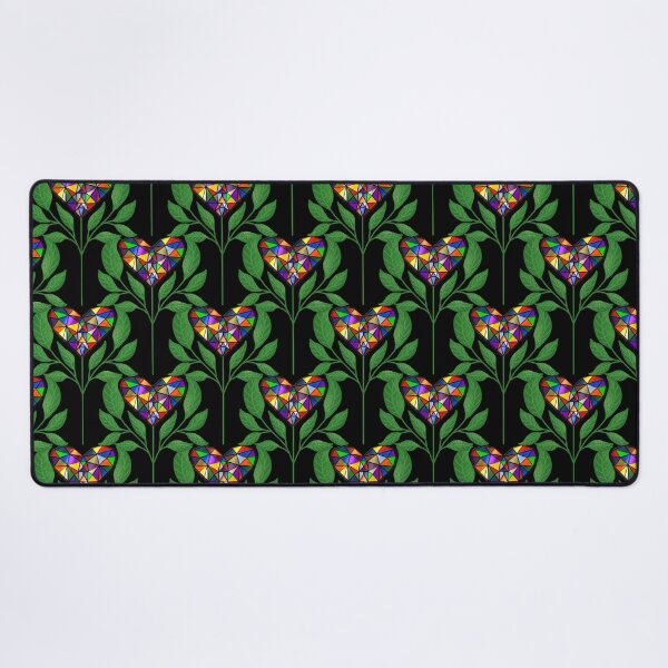 Item preview, Stained Glass Heart Flower Seamless Pattern designed and sold by Cato Designs.