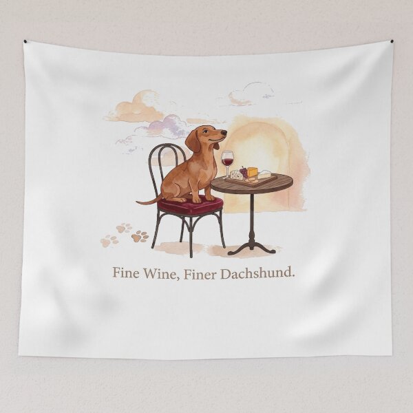 Item preview, Fine Wine Finer Dachshund Elegant Wine Lover Dog Design designed and sold by jgoteiner.