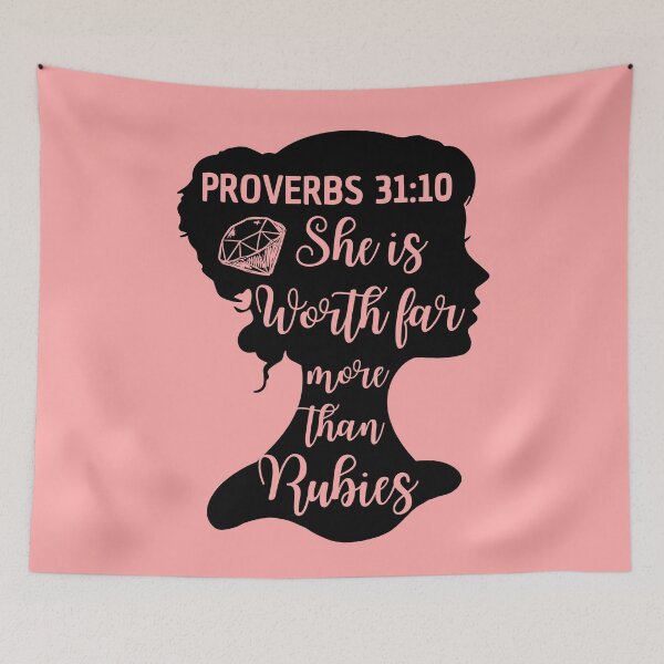 Item preview, Proverbs 31:10 – She Is Worth Far More Than Rubies Christian Design designed and sold by MoriaStore.