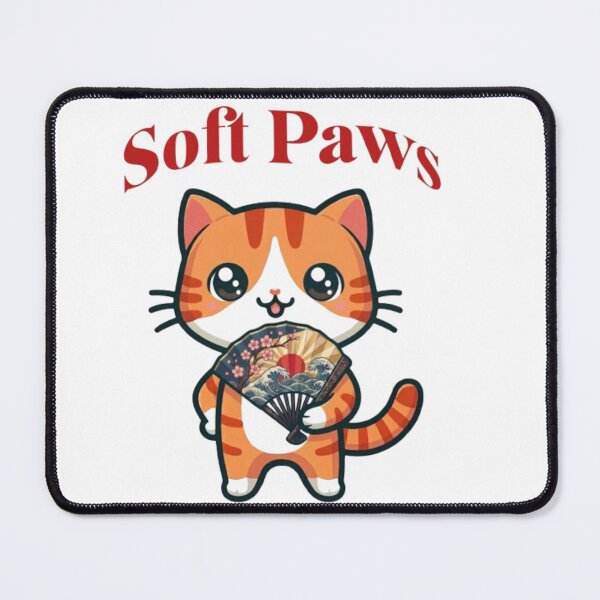 Item preview, Kawaii Calico Cat with Japanese Folding Fan Vinyl Sticker designed and sold by PrintforDesign.