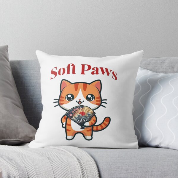 Item preview, Kawaii Calico Cat with Japanese Folding Fan Vinyl Sticker designed and sold by PrintforDesign.
