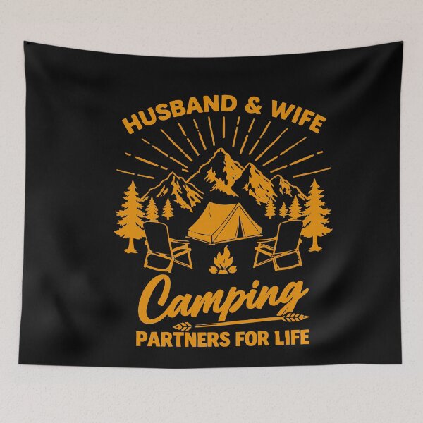 Item preview, Husband And Wife Camping Partners American Flag Camper Art designed and sold by BendyBeasts.