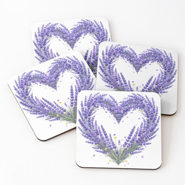 Artikelvorschau, Aquarellillustration eines lila-lavendelfarbenen Blumenherzens entworfen und verkauft von BetweenForms.