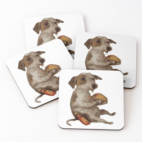 Item preview, Funny Dog Eating a Taco with Hot Sauce Cute Food Meme Art designed and sold by GeekMix.
