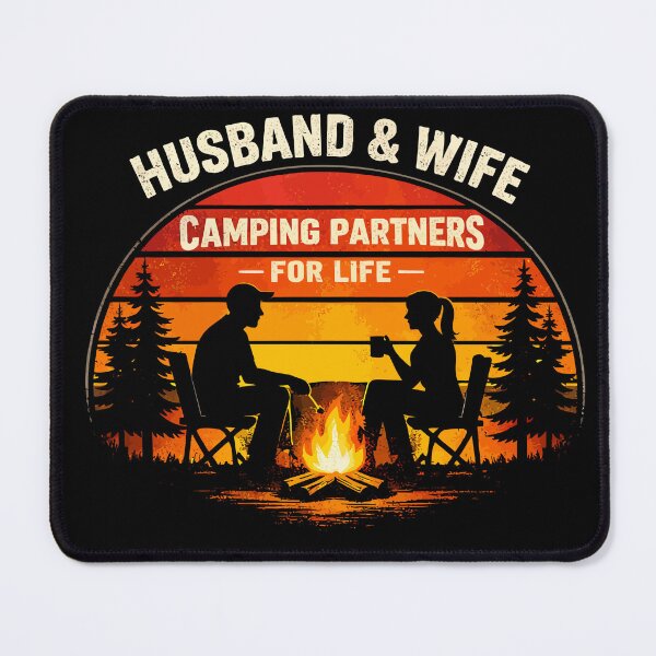 Item preview, Husband And Wife Camping Partners American Flag Camper Art designed and sold by BendyBeasts.