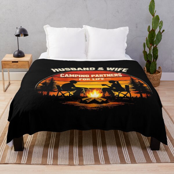 Item preview, Husband And Wife Camping Partners American Flag Camper Art designed and sold by BendyBeasts.