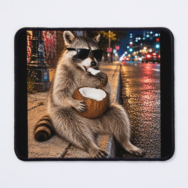 Item preview, Funny Raccoon Eating A Coconut Meme designed and sold by 76Valeria.
