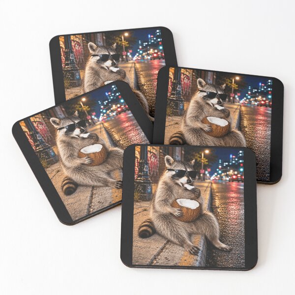 Item preview, Funny Raccoon Eating A Coconut Meme designed and sold by 76Valeria.