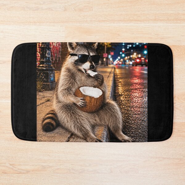 Item preview, Funny Raccoon Eating A Coconut Meme designed and sold by 76Valeria.