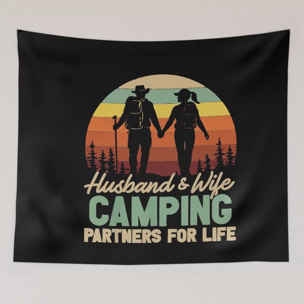 Item preview, Husband And Wife Camping Partners American Flag Camper Art designed and sold by BendyBeasts.