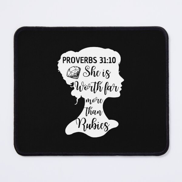 Item preview, Proverbs 31:10 – She Is Worth Far More Than Rubies Christian Quote designed and sold by MoriaStore.