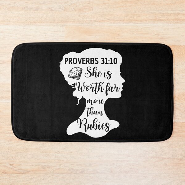 Item preview, Proverbs 31:10 – She Is Worth Far More Than Rubies Christian Quote designed and sold by MoriaStore.