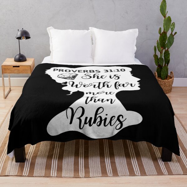 Item preview, Proverbs 31:10 – She Is Worth Far More Than Rubies Christian Quote designed and sold by MoriaStore.
