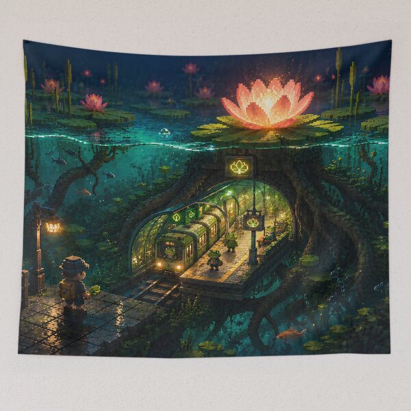 Item preview, Secret Garden Metro Beneath the Lily Pond designed and sold by pixelpopplanet.