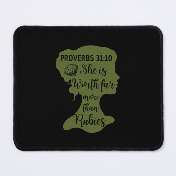 Item preview, Proverbs 31:10 – She Is Worth Far More Than Rubies Christian Quotes designed and sold by MoriaStore.