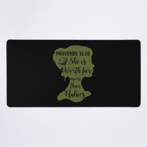 Item preview, Proverbs 31:10 – She Is Worth Far More Than Rubies Christian Quotes designed and sold by MoriaStore.