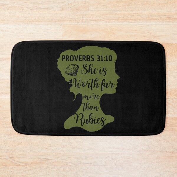 Item preview, Proverbs 31:10 – She Is Worth Far More Than Rubies Christian Quotes designed and sold by MoriaStore.