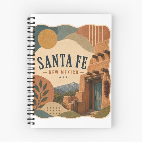 Item preview, Santa Fe New Mexico Vintage Mid Century Travel Art designed and sold by Rewind Society.