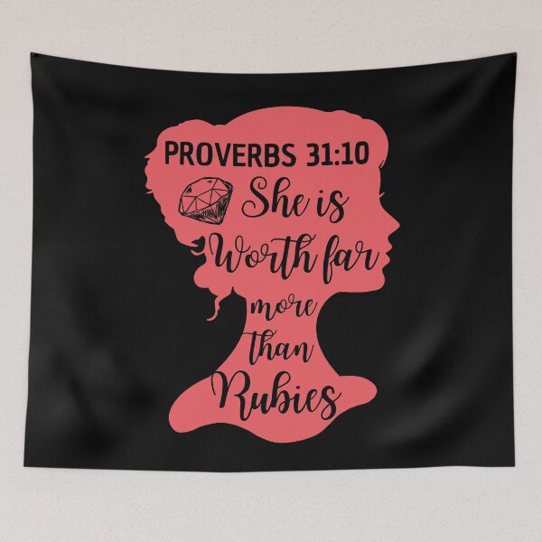 Item preview, Proverbs 31:10 – She Is Worth Far More Than Rubies Christian Faith designed and sold by MoriaStore.