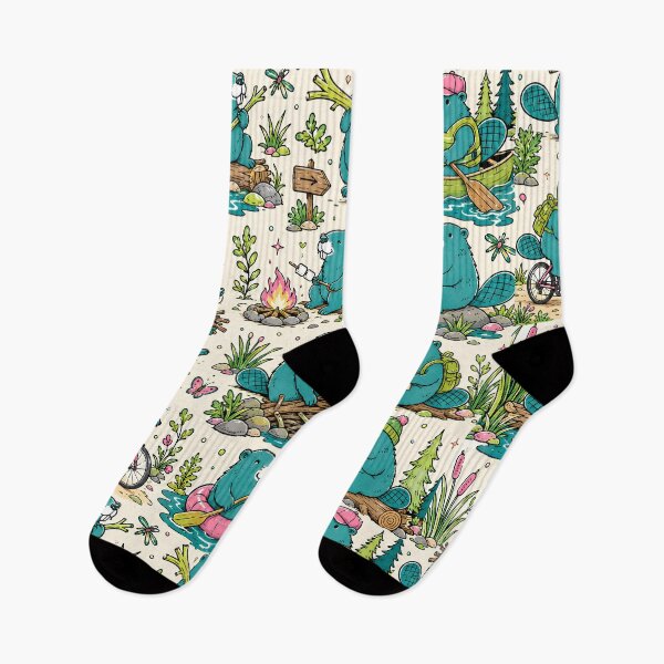 Item preview, Funny Beaver Woodland illustration designed and sold by ice-apparel.